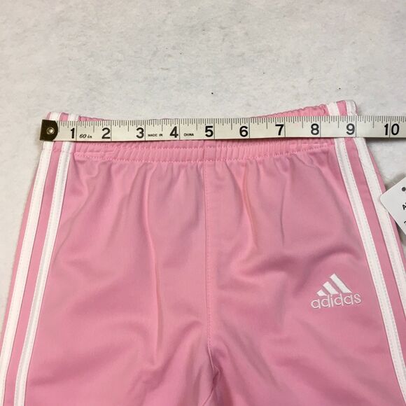NWT Adidas Toddler Girls 12M 2 Piece Set Tracksuit Jacket Jogger Sweatpants Pink - Picture 14 of 16